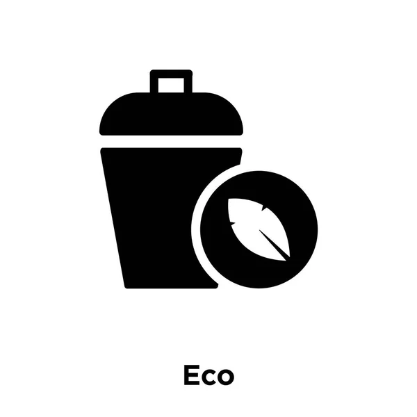 白い背景に 透明な背景にエコ看板のロゴのコンセプトに分離されたエコのアイコン ベクトルいっぱい黒い記号 — ストックベクタ