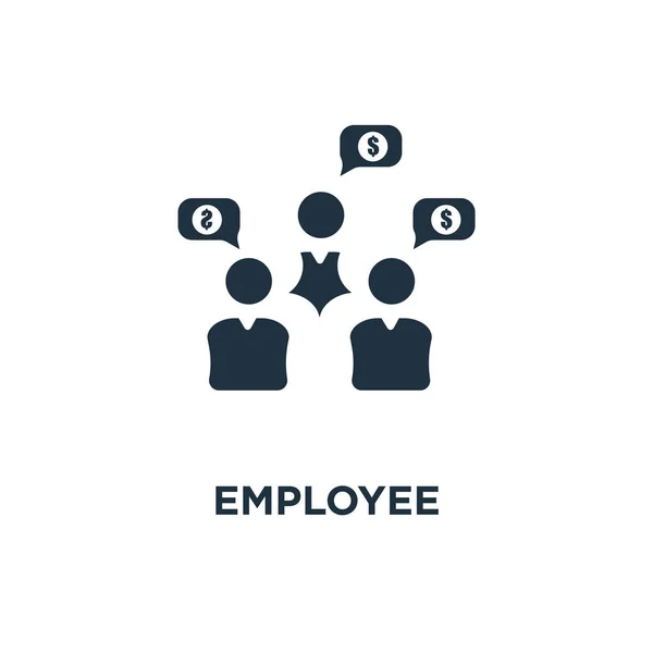 员工图标 黑色填充矢量图 白色背景上的雇员符号 可用于网络和移动 — 图库矢量图片