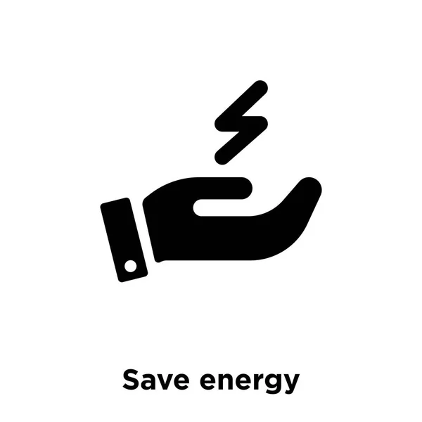 保存エネルギー アイコン ベクトルは 白い背景で隔離 透明な背景にエナジー セーブのロゴのコンセプトいっぱい黒い記号 — ストックベクタ