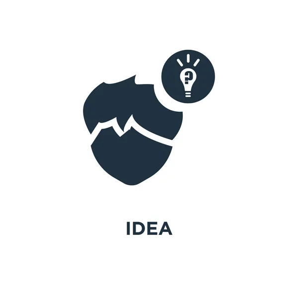 Icono Idea Ilustración Vectorial Negra Símbolo Idea Sobre Fondo Blanco — Vector de stock
