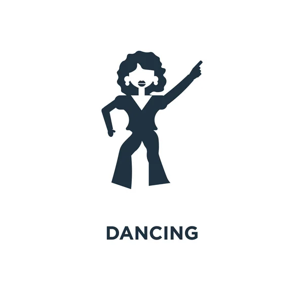 Une Icône Dansante Illustration Vectorielle Remplie Noir Symbole Danse Sur — Image vectorielle