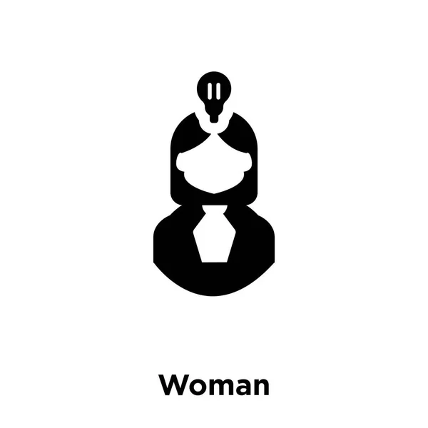 女性图标矢量被隔离在白色背景上 标志概念的妇女标志在透明背景 充满黑色符号 — 图库矢量图片