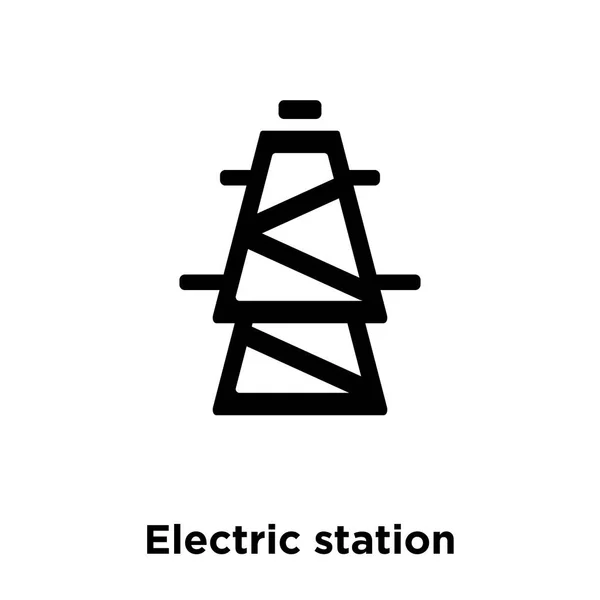 Koncepcja Logo Stacji Elektrycznych Stacji Elektrycznych Wektor Ikona Białym Tle — Wektor stockowy