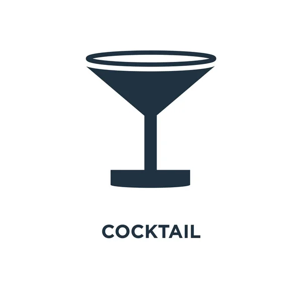 Ícone Cocktail Ilustração Vetorial Cheia Preto Símbolo Cocktail Fundo Branco — Vetor de Stock