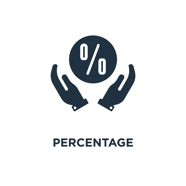Icono Porcentaje Ilustración Vectorial Negra Símbolo Porcentual Sobre Fondo Blanco — Vector de stock