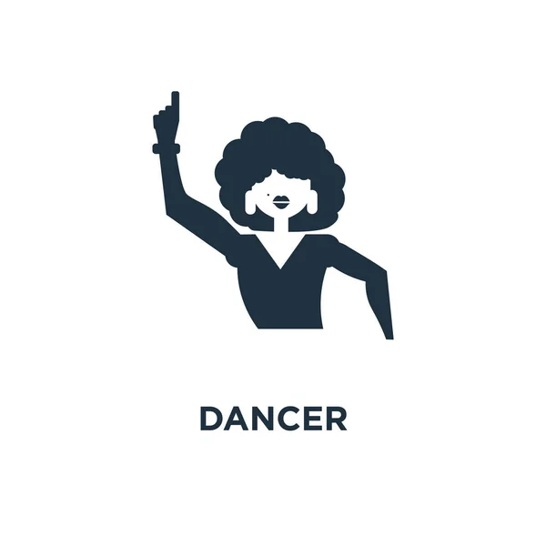 Icône Danseuse Illustration Vectorielle Remplie Noir Symbole Danseur Sur Fond — Image vectorielle