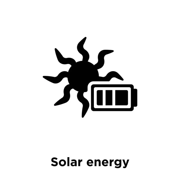 白い背景に 透明な背景に太陽エネルギー サインのロゴのコンセプトに分離された太陽エネルギーのアイコン ベクトルいっぱい黒い記号 — ストックベクタ