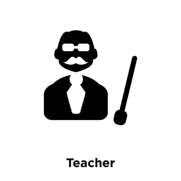 白い背景に 透明な背景に先生サインのロゴのコンセプトに分離された先生のアイコン ベクトルいっぱい黒い記号 — ストックベクタ
