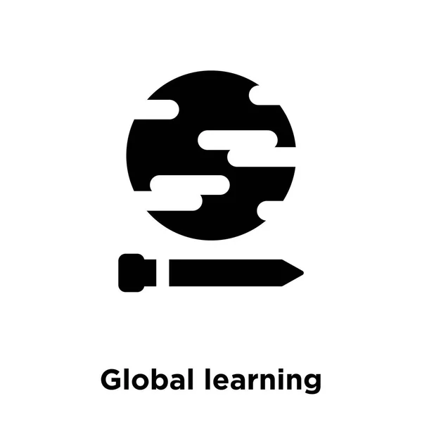 Vetor Ícone Aprendizagem Global Isolado Fundo Branco Conceito Logotipo Sinal — Vetor de Stock