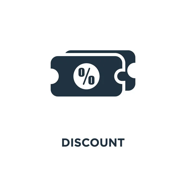 Discount Icon Black Filled Vector Illustration Discount Symbol White Background — Stock Vector