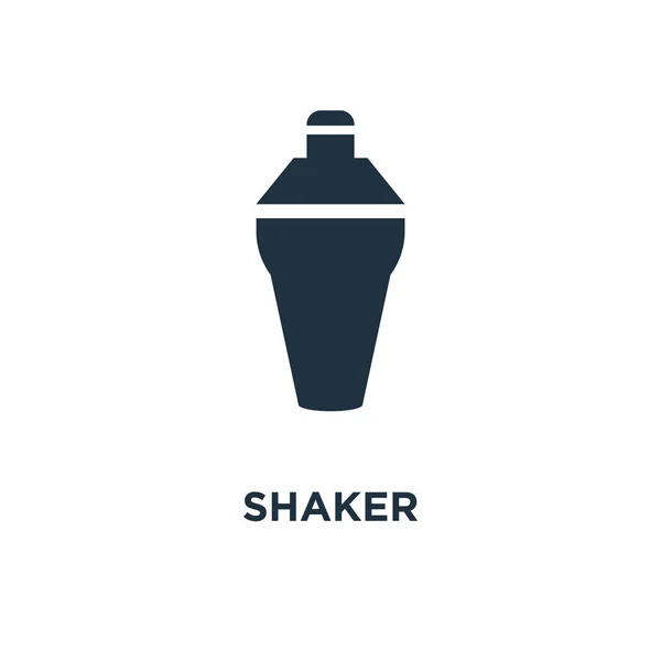 Icono Del Agitador Ilustración Vectorial Negra Símbolo Shaker Sobre Fondo — Vector de stock