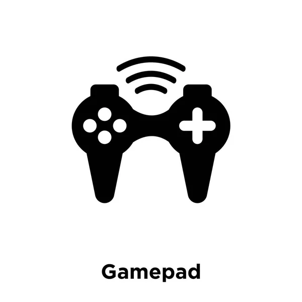 白い背景に 透明な背景にゲームパッド サインのロゴのコンセプトに分離されたゲームパッド アイコン ベクトルいっぱい黒い記号 — ストックベクタ
