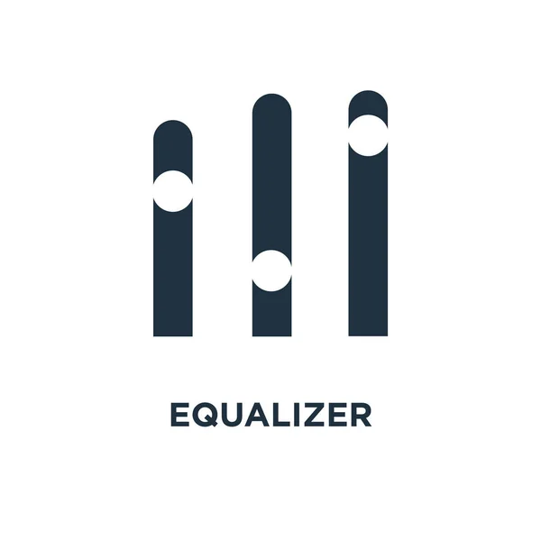 Het Pictogram Van Equalizer Zwarte Gevuld Vectorillustratie Equalizer Symbool Witte — Stockvector