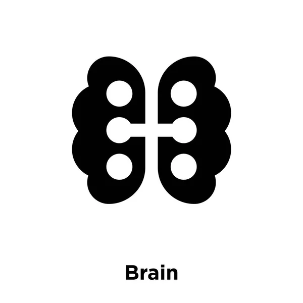白い背景に 透明な背景に脳のサインのロゴのコンセプトに分離脳のアイコン ベクトルいっぱい黒い記号 — ストックベクタ