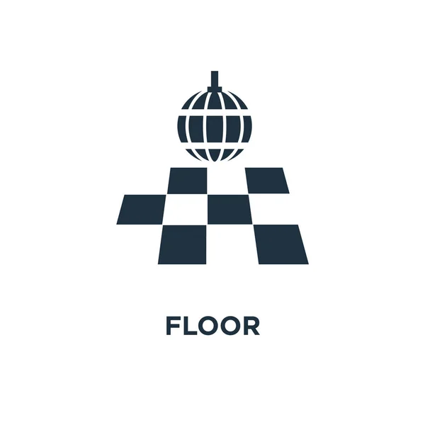 Floor Icon Black Filled Vector Illustration Floor Symbol White Background — Stock Vector