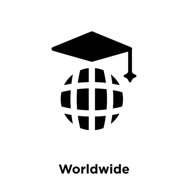 世界各地的图标矢量隔离在白色背景上 标志概念的全球标志的透明背景 填充黑色符号 — 图库矢量图片
