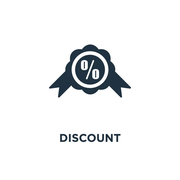 Discount Icon Black Filled Vector Illustration Discount Symbol White Background — Stock Vector