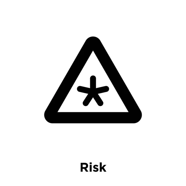 风险图标矢量隔离在白色背景上 标志概念的风险标志在透明背景 实心黑色符号 — 图库矢量图片