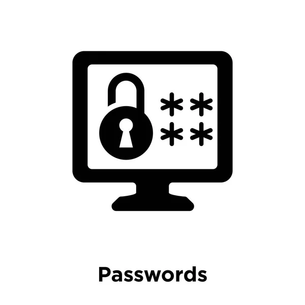 Passwörter Symbolvektor Isoliert Auf Weißem Hintergrund Logo Konzept Des Passwortzeichens — Stockvektor