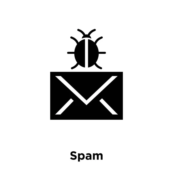 垃圾邮件图标矢量隔离在白色背景上 标志概念的垃圾邮件标志在透明背景 实心黑色符号 — 图库矢量图片