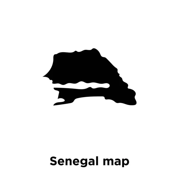 Senegal Mapa Icono Vector Aislado Sobre Fondo Blanco Logotipo Concepto — Vector de stock