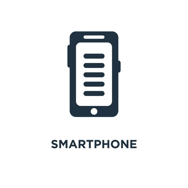 Smartphone Symbol Schwarz Gefüllte Vektorabbildung Smartphone Symbol Auf Weißem Hintergrund — Stockvektor