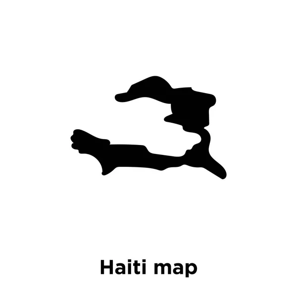 ハイチ地図アイコン ベクトル白い背景に分離された 透明な背景 塗りつぶし黒シンボル サインオン ハイチ地図のロゴのコンセプト — ストックベクタ