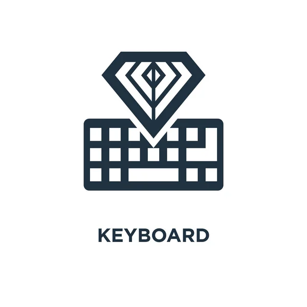 Icono Del Teclado Ilustración Vectorial Negra Símbolo Teclado Sobre Fondo — Vector de stock