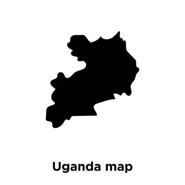 乌干达地图图标矢量被孤立在白色背景上 标志概念乌干达地图标志透明背景 实心黑色符号 — 图库矢量图片