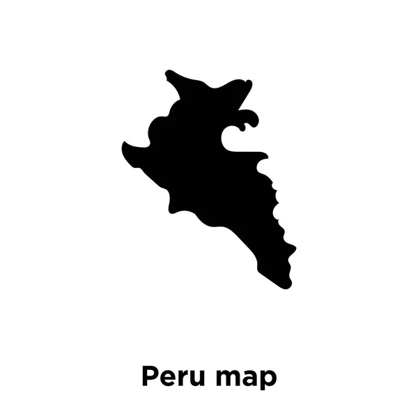 Perú Mapa Icono Vector Aislado Sobre Fondo Blanco Logotipo Concepto — Vector de stock