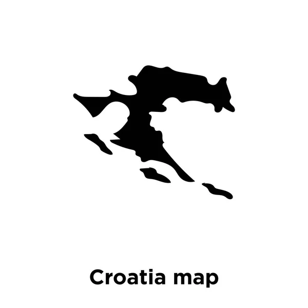 Croacia Mapa Icono Vector Aislado Sobre Fondo Blanco Logo Concepto — Vector de stock