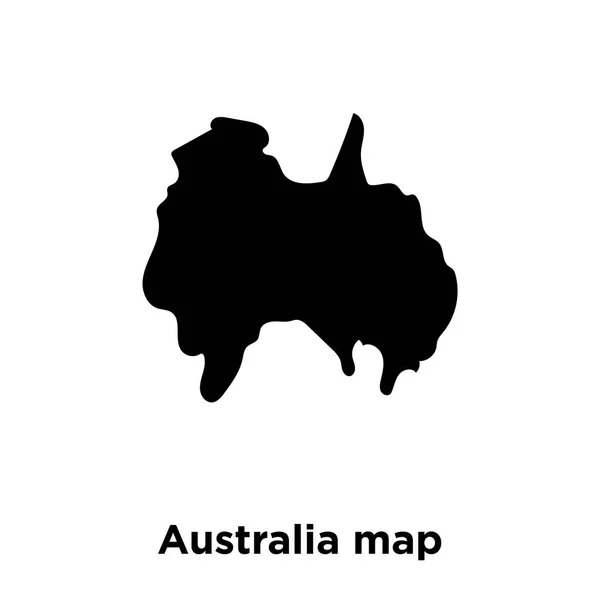 オーストラリア地図アイコン ベクトル白い背景に分離された 透明な背景 塗りつぶし黒シンボル サインオン オーストラリア地図のロゴのコンセプト — ストックベクタ