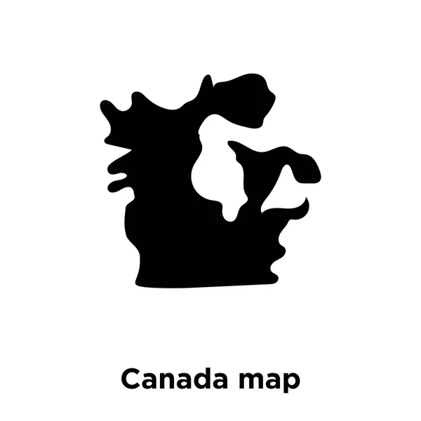 カナダ地図アイコン ベクトル白い背景に分離された 透明な背景 塗りつぶし黒シンボル サインオン カナダ地図のロゴのコンセプト — ストックベクタ