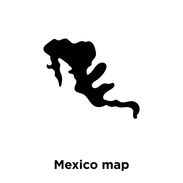 墨西哥地图图标矢量隔离在白色背景上 标志概念墨西哥地图上的标志透明背景 实心黑色符号 — 图库矢量图片
