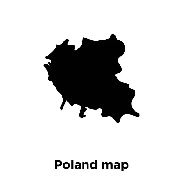 ポーランド地図アイコン ベクトル白い背景に分離された 透明な背景 塗りつぶし黒シンボル サインオン ポーランド地図のロゴのコンセプト — ストックベクタ