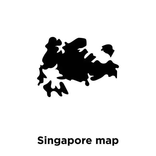 シンガポール地図アイコン ベクトル白い背景に分離された 透明な背景 塗りつぶし黒シンボル サインオン シンガポール地図のロゴのコンセプト — ストックベクタ