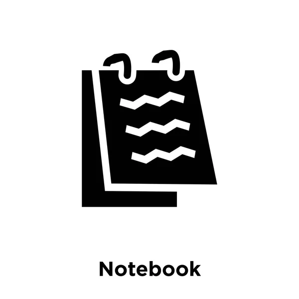 笔记本图标矢量隔离在白色背景上 徽标概念的笔记本上的标志透明背景 实心黑色符号 — 图库矢量图片