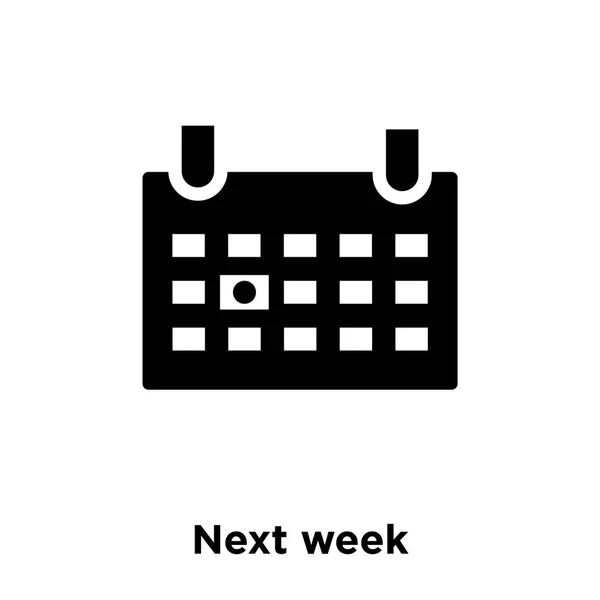 下周图标矢量在白色背景下被隔离 下个星期的徽标概念在透明背景上签名 填充黑色符号 — 图库矢量图片