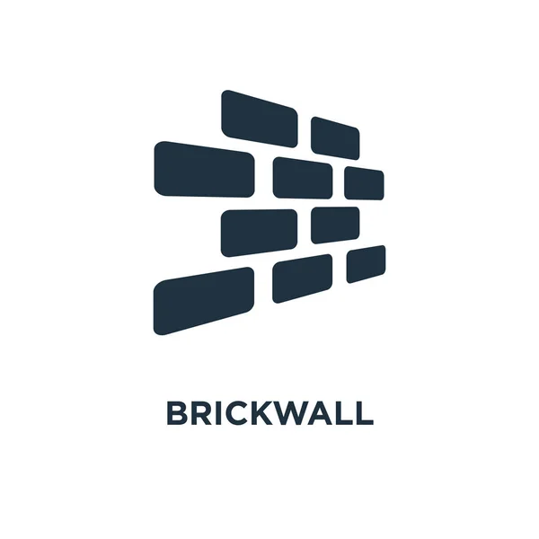 Brickwall Icon Black Filled Vector Illustration Brickwall Symbol White Background — Stock Vector