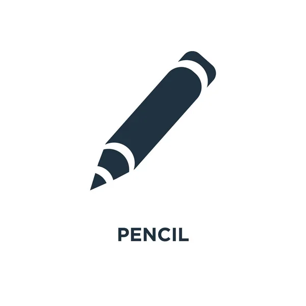 Ikonę Ołówka Black Wypełnione Ilustracji Wektorowych Symbol Ołówka Białym Tle — Wektor stockowy