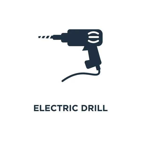 Electric Drill Ikona Black Wypełnione Ilustracji Wektorowych Electric Drill Symbol — Wektor stockowy