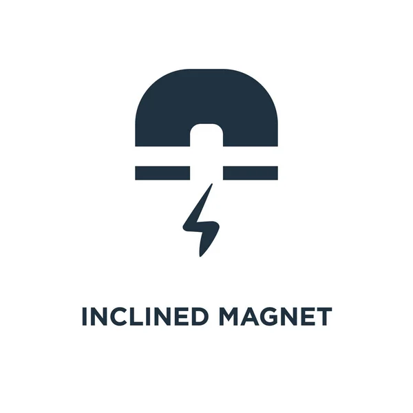Lutande Magnetikonen Svart Fyllt Vektorillustration Lutande Magnet Symbol Vit Bakgrund — Stock vektor