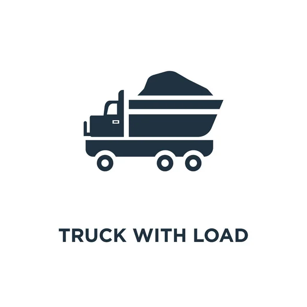 Φορτηγό Φορτίο Εικονίδιο Μαύρο Γεμάτο Εικονογράφηση Φορέα Φορτηγών Φορτίο Σύμβολο — Διανυσματικό Αρχείο