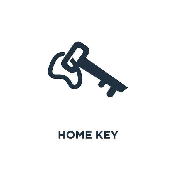 Home Taste Symbol Schwarz Gefüllte Vektorabbildung Home Schlüsselsymbol Auf Weißem — Stockvektor