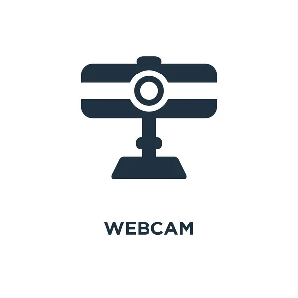 Ícone Webcam Ilustração Vetorial Cheia Preto Símbolo Webcam Fundo Branco — Vetor de Stock
