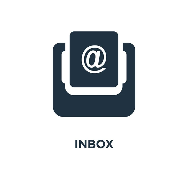 Posteingangssymbol Schwarz Gefüllte Vektorabbildung Posteingangssymbol Auf Weißem Hintergrund Web Und — Stockvektor