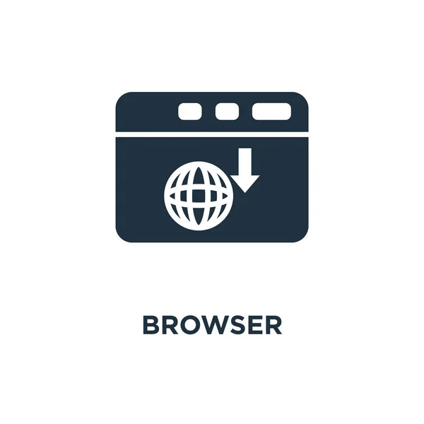 Browser Icon Black Filled Vector Illustration Browser Symbol White Background — Stock Vector