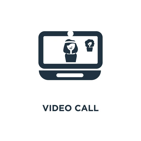 Video Call Icon Black Filled Vector Illustration Video Call Symbol — Stock Vector