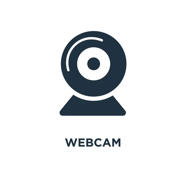 Webcam Pictogram Zwarte Gevuld Vectorillustratie Webcam Symbool Witte Achtergrond Kan — Stockvector