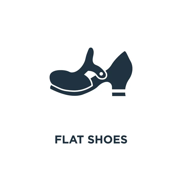 Ikon Sepatu Datar Ilustrasi Vektor Berisi Hitam Simbol Sepatu Datar - Stok Vektor